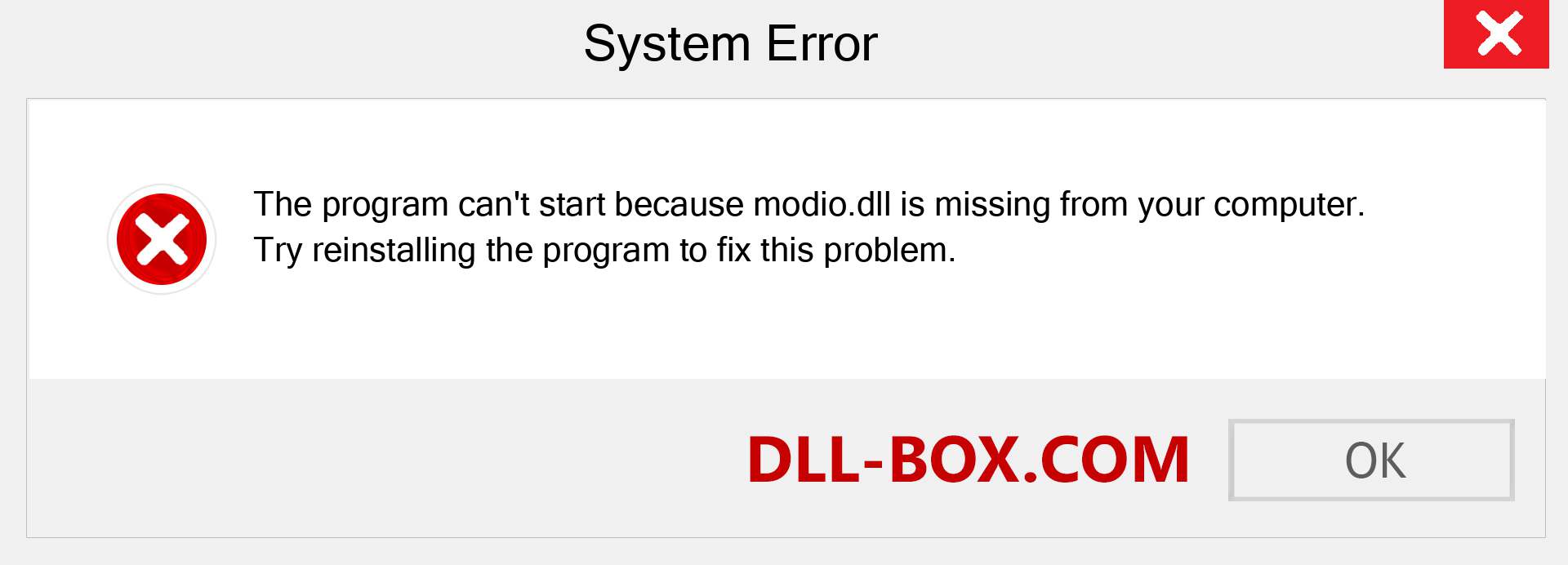  modio.dll file is missing?. Download for Windows 7, 8, 10 - Fix  modio dll Missing Error on Windows, photos, images